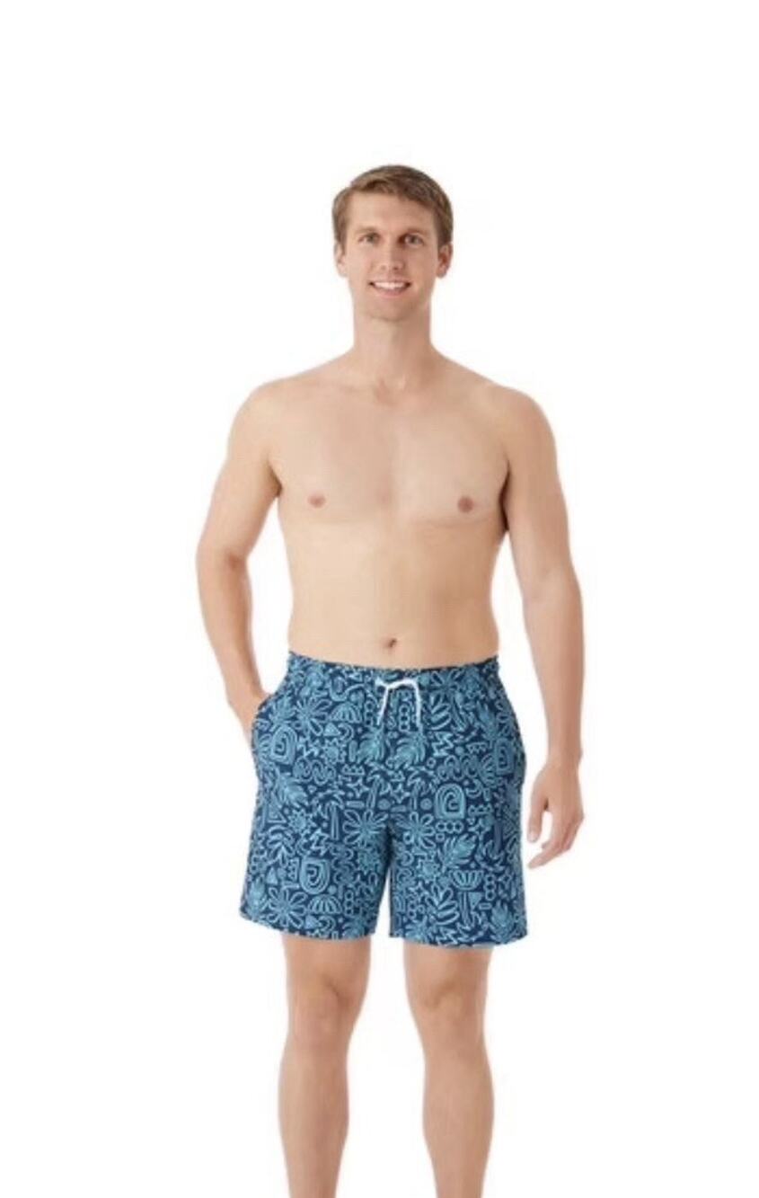 Member's Mark Mens Resort Swim Trunk, Performance Boxer Brief Liner